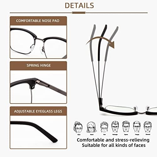 Мъжки прогресивни очила за четене Amorays, Метална дограма с пружинным тръба на шарнирна връзка, мъжки слънчеви очила със синя светлина,