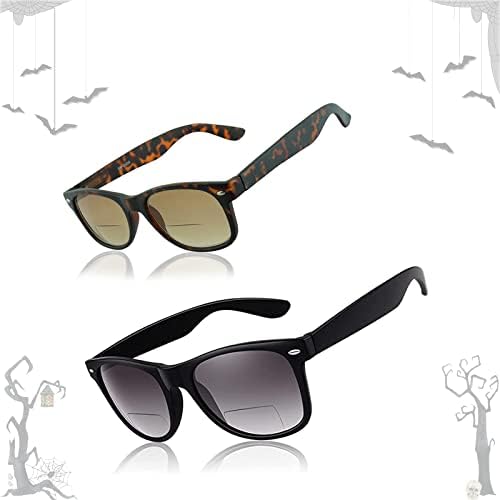 Специални Бифокални очила за четене за Жени и Мъже, 2 опаковки Слънчеви очила в Пружинном Панта с Тъмни лещи, защита от UV400