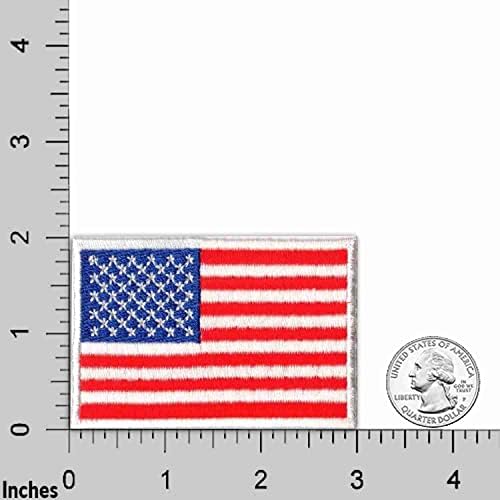 Състарени ленти с флага на сащ (2 опаковки), Апликация на Съединените Щати, нашивка с флага на САЩ, пришитая към тъкани, Истинска