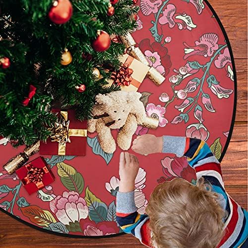 visesunny Подложка за Коледната Елха в Ретро стил с цветен Модел за украса на Празнични партита, Селска Къща, Голяма Поставка