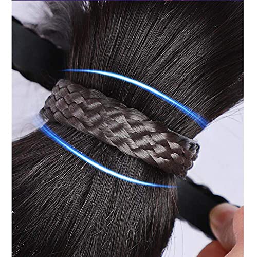 ICRAB 10Дамски Плетени Превръзка на Главата От Човешки Косъм, изкуствена коса, Естествена Лента За Коса, Опашка, Topper