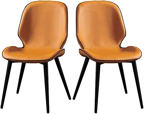 Комплект от столове за хранене, стол за акцент в хола, Елегантен Комплект столове за трапезария с тапицирана седалка и издръжливи метални