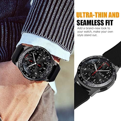 Пръстен за безеля MoKo е Съвместимо с Samsung Gear S3 / Galaxy Watch 46 мм, Залепваща на кутията за безеля смарт часа, защита