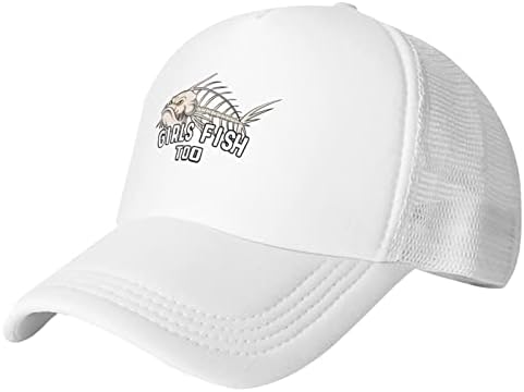 Бейзболна шапка за мъже риболов монтирани шапки за мъже забавна шапка на шофьор на камион момичета рибата също хумор Голф шапка Бял