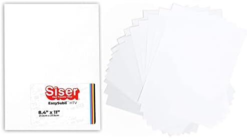 Siser EasySubli HTV 8,4 x 11 Листа с маска EasySubli - Сублимационный теплопередающий винил за тениски (15 листа)