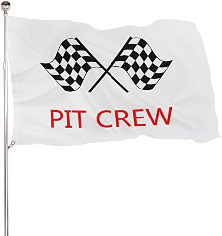 Състезателни коли Pit Crew Кариран Флаг С Принтом Хартата 3x5 4x7 Забавни Знамена и 2 Медни Люверса Дизайн за употреба на Открито