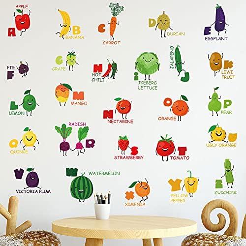 Wallpark Карикатура, Плодове Зеленчуци Английското Име на Стикери За Стени, Стикери за Стена, За Деца Детска Домашна Детска