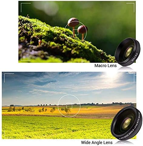 0.45 X Широкоъгълен + 12.5 X макро обектив Професионален HD Обектив на Камерата на Телефона е с Чанта за защита на обектива