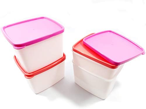 Пластмасов контейнер Tupperware Cool N Fresh за хладилника и фризера, 750 мл (комплект от 4 броя), с безплатен носовым шал