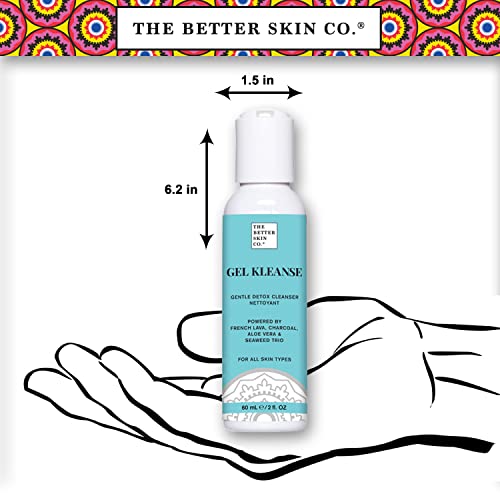 The Better Skin Co. | Гел Kleanse - Почистващо средство за лице С дървени въглища, френската Лава, Зелен чай, Алое За детоксикация