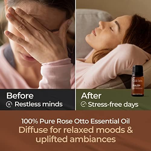 Етеричните масла от роза Gya Labs за използване с кожата и аромотерапия - Розово масло терапевтичен клас за лице - роза Етерично