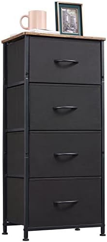 Висок скрин Somdot за спалня с 4 чекмеджета, шкаф за съхранение на неща с подвижни плат кутии за гардероб, Нощно шкафче за