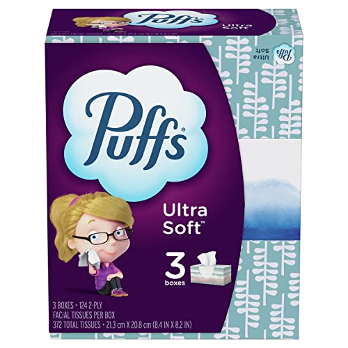 Кърпички за лице Puffs Ultra Soft - Семейни Кутии, 3x124