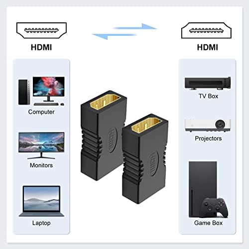 Съединител от J & D 4K, HDMI, удължител HDMI 4K @ 60Hz, (2) Съединител HDMI между гнезда HDMI Позлатен адаптер Поддържа 3D,