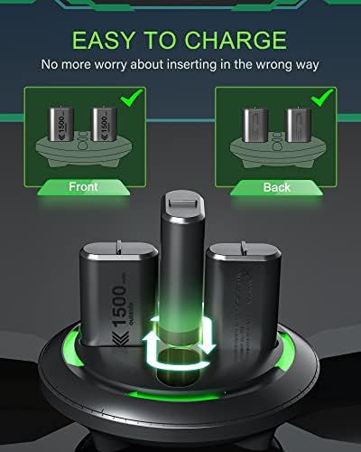 Акумулаторна батерия Noiposi контролера на Xbox One, 4шт Акумулаторна батерия за Xbox One капацитет от 1500 mah, Акумулаторна батерия,