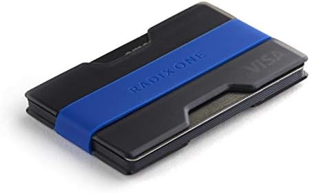 Тънък портфейл Radix One (Опушен / Blue) - Минималистичен Предни джоба, Ultralight Тънък Клип за пари в портфейла си от поликарбонат
