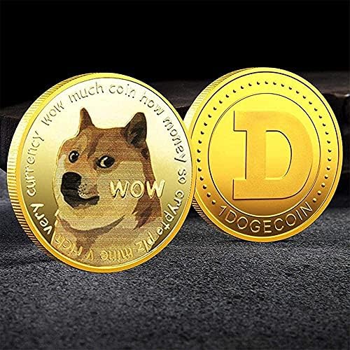 1 унция Златна Dogecoin Възпоменателна Монета 2021 Лимитирана Серия Doge Coin Нови Сбирка Позлатени Монети с Защитен Калъф