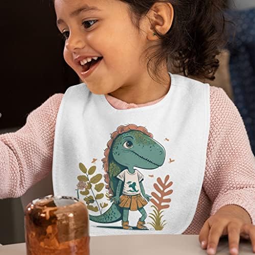 Сладки Мультяшные Детски Престилки T-rex - Графични Детски Престилки За Хранене - Динозавровые Престилки за хранене