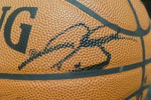 1998-99 Милуоки Бъкс Рей Алън Джордж Карл Екип Подписа Топка Пълна Писмо JSA - Баскетболни топки с автографи
