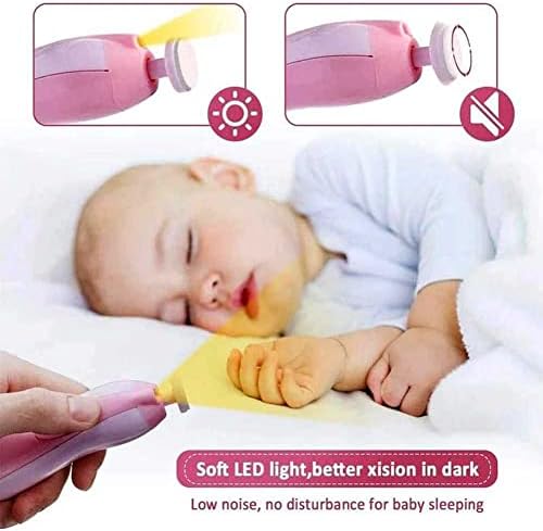 JYXQC Детски нокторезачки с подсветка, Набор от Електрически Пилочек за Нокти, Машинка за нокти, Комплект за Рязане на нокти за новородени