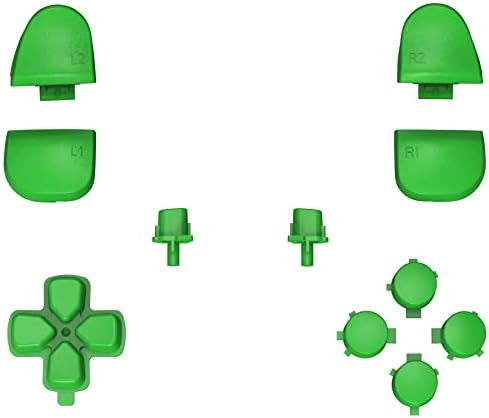 Изключително Зелен Взаимозаменяеми D-pad R1, L1, R2, L2 Води Опция за Споделяне на Лицеви Бутони за контролер DualSense 5 PS5, Пълен Комплект