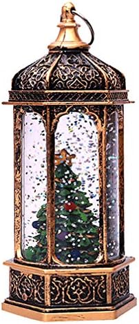 Amosfun Коледен Воден Фенер LED Осветен Празничен Снежна Топка, Кружащийся Блестящ Фенер, Коледен Тенис на Орнамент за Украса на Коледното