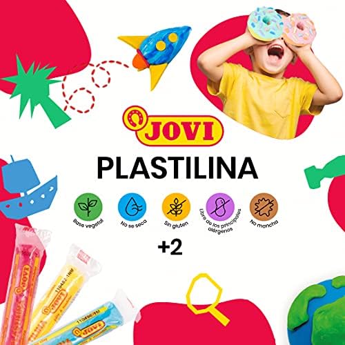 Опаковка Jovi - Plastilina, Пластелин за скулптура на на растителна основа, 15 Барове по 15 грама, Многоцветен Разнообразни,