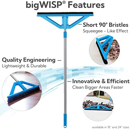 bigWISP, Лека метла за почистване на открито и закрито с няколко повърхности - технология на уплътняване на твърда четка и регулируема