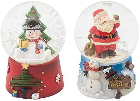 Napco Внася Снежен човек и Дядо Коледа, 2-Инчови Мини-Стъклени Коледни Водни топки, Асорти 2