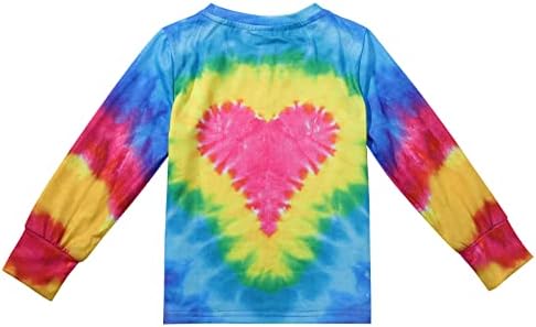 Тениска с боя за Деца, Тениска с боя за равенство на Ярки Цветове, Тениска с изображение във формата на Сърце С Дълъг Ръкав