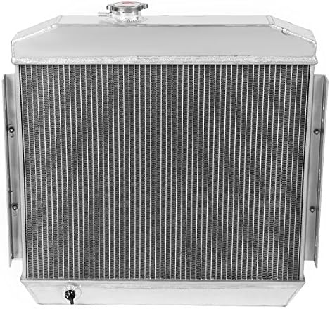 3-ред радиатора DNA Автомобилизъм RA+ FS-SBC55-3 с капак на вентилатора, съвместима с 55-57 Chevy Bel-Air/Nomad/One-Fifty (150) Series/Two-Ten