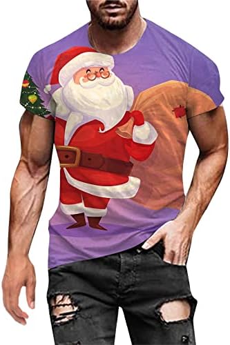 Мъжки Тениски WOCACHI Коледа Soldier с къс ръкав, ризи с принтом Коледен Елен и Елхи, спортни Тениски за лека атлетика, вечерни
