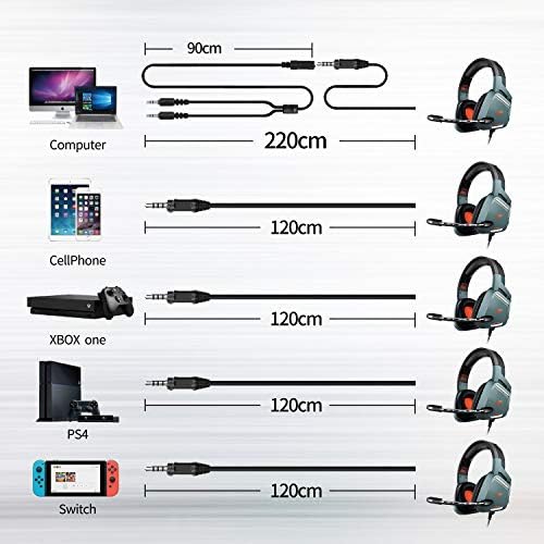 Детска стерео слушалки Cyclotronix PS5 G8002 сив цвят за PS5, PS4, за PC, Xbox One, Xbox Series X, Режийни слушалки с микрофон с шумопотискане,
