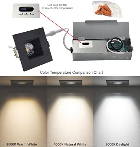 YUURTA 2-Инчов 8-Watt-Вградени тавана led лампа с дълбока Антибликовой преграда (Canless Pot Light) Избиран цвят 3000 ДО