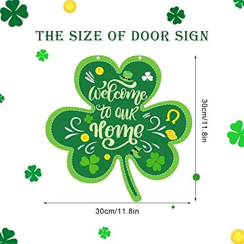 Вратата е Знак за Деня на Св. Патрик Ирландски Окачен Врата Декор, Добре дошли Знак за Деня на Св. Патрик Ирландски Вечерно Врати