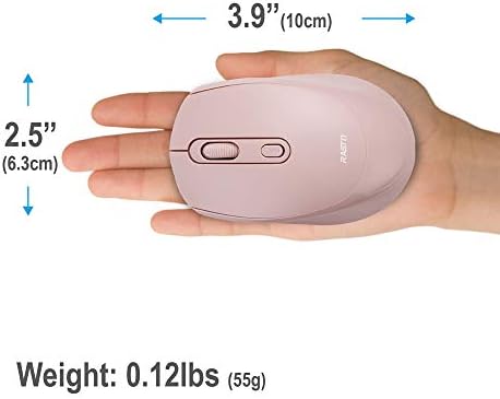 Безжична мишка RM10 Silent Плюс 2,4 Ghz, 95% по-малко шум при натискане Ергономична форма за дясната и лявата ръка 800 1200 1600 точки на инч 4 бутона за спестяване на енергия и за оф