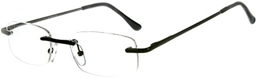 Тънки очила за четене Simplicity без рамки за мъже и Жени (Оръжеен метал + 1,75)