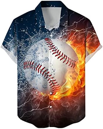 2023 Нова Мъжки Ежедневни Бейзболна Риза С принтом, Риза с Къс ръкав, Риза с Ревера на Копчета, Риза С Къс ръкав, Отгоре С Отложным