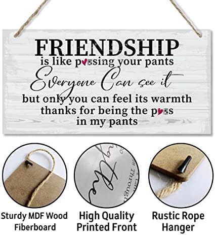 Забавни Подаръци за Приятелство, за жени, Стенен Декор за приятелите, Табела с Печатни дървена Табелка, монтиран на стената Знак, Окачени