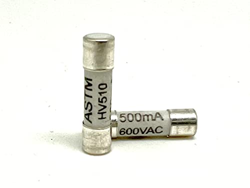 Керамичен предпазител 0,5 А, HV510, 500 ma / 600 v ac, 5x20 mm, за употреба в Мультиметрах (2 бр./бр.)