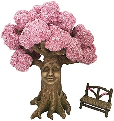 Магическо дърво Итън GlitZGlam с подходяща пейка Фея за градина Enchanted Фея (височина 9 см) - Аксесоар за градината Фея