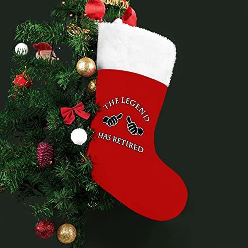 Легендата Пусна Коледни Чорапи от Червено Кадифе, с Бял Пакет шоколадови Бонбони, Коледни Украси и Аксесоари за семейни Партита
