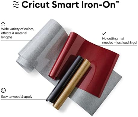 Термопресс-винил Cricut Smart Iron-On Glitter HTV, черен, червен, с пайети, 13 инча x 3 метра, с пайети, за тениски Направи си сам,