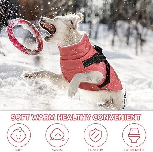 Зимно яке за кучета JUDYBRIDAL, Пуловер с висока воротом за домашни любимци за студено време с светоотражающей лента, Топло Яке за малки