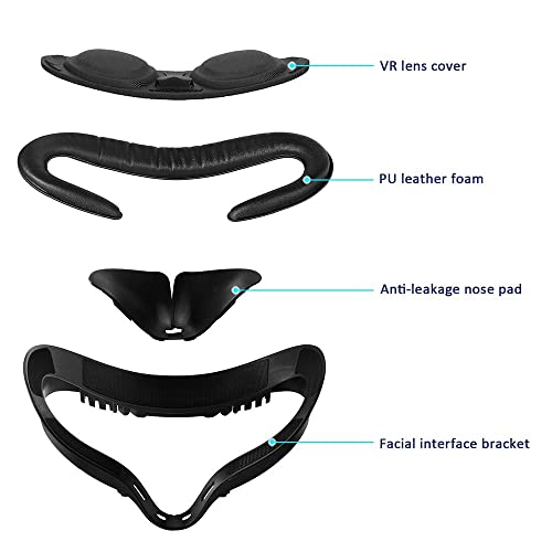 Възглавница за лице с подложка за очила и защитно фолио за лещи за аксесоари Oculus Quest2 (комплект 4 в 1)