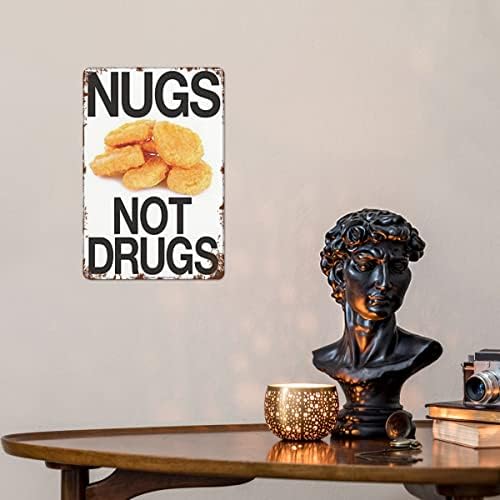 Jzzang Nugs Not Drugs Храни Лидице Знак Метален Стенен Плакат Декор на Кухня (8 x 12)