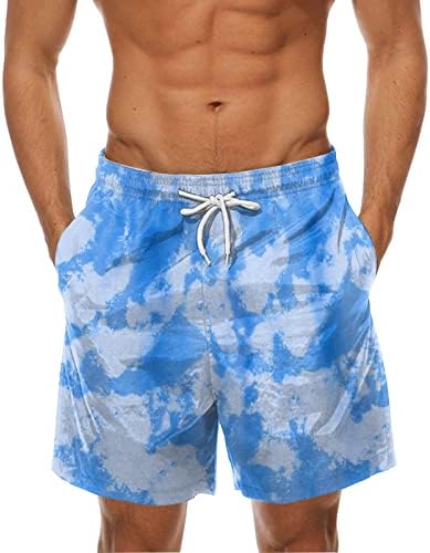 ADSSDQ Плажни къси Панталони за Мъже, Ежедневни, Мъжки Летни Плажни Панталони, Обикновена Хавайски Спортни Директни Шорти за