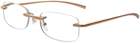 Метални Очила за четене без рамки, за жени и Мъже, четящи устройства със защита от синя светлина на Пролетта панти, Класически