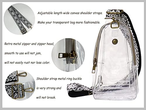Малка Прозрачна чанта-прашка TopTTanBo, Раница през рамо от PVC, Одобрен Стадион в Гърдите раница, Прозрачна Нагрудная чанта през рамо