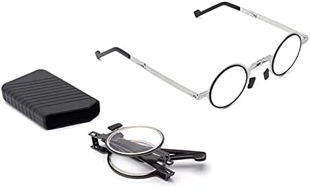 2 Чифта сгъваеми очила за четене, Правоъгълни рамки, полупрозрачна дограма, лек четец на пружинном панта. (Черен кръг в